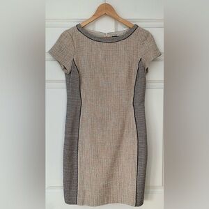 Ann Taylor tweed pink and black pencil dress. size 6